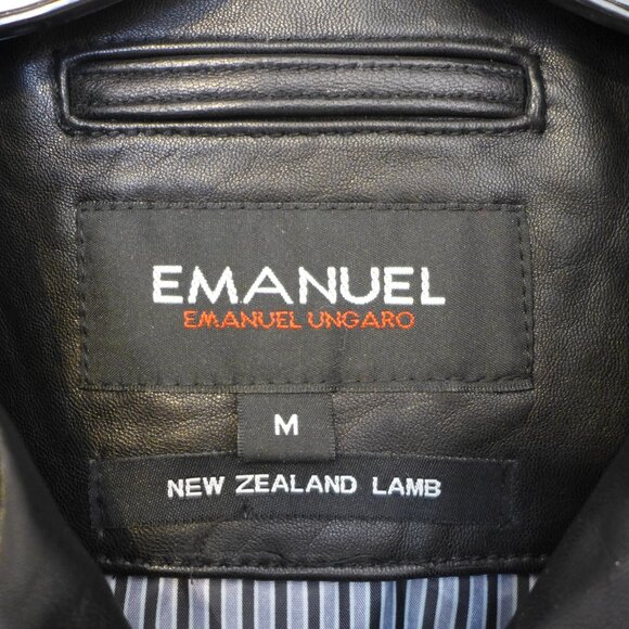 Emanuel Ungaro Paris Medium New Zealand Lamb Black Leather Jacket - Picture 3 of 9